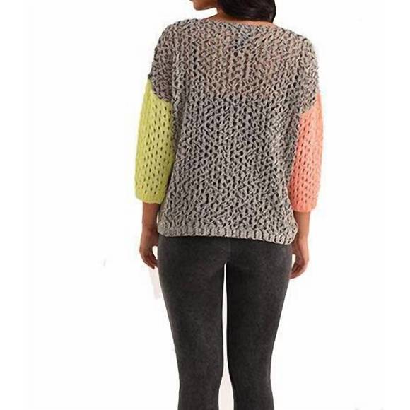 NEW FRENCH KYSS bubbles crochet top in black multi - Picture 3 of 3